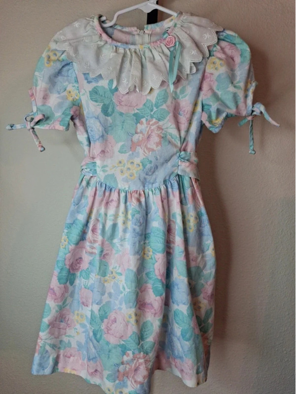 Vintage Polly Flinders Pastel Floral Girls' Dress size 6X